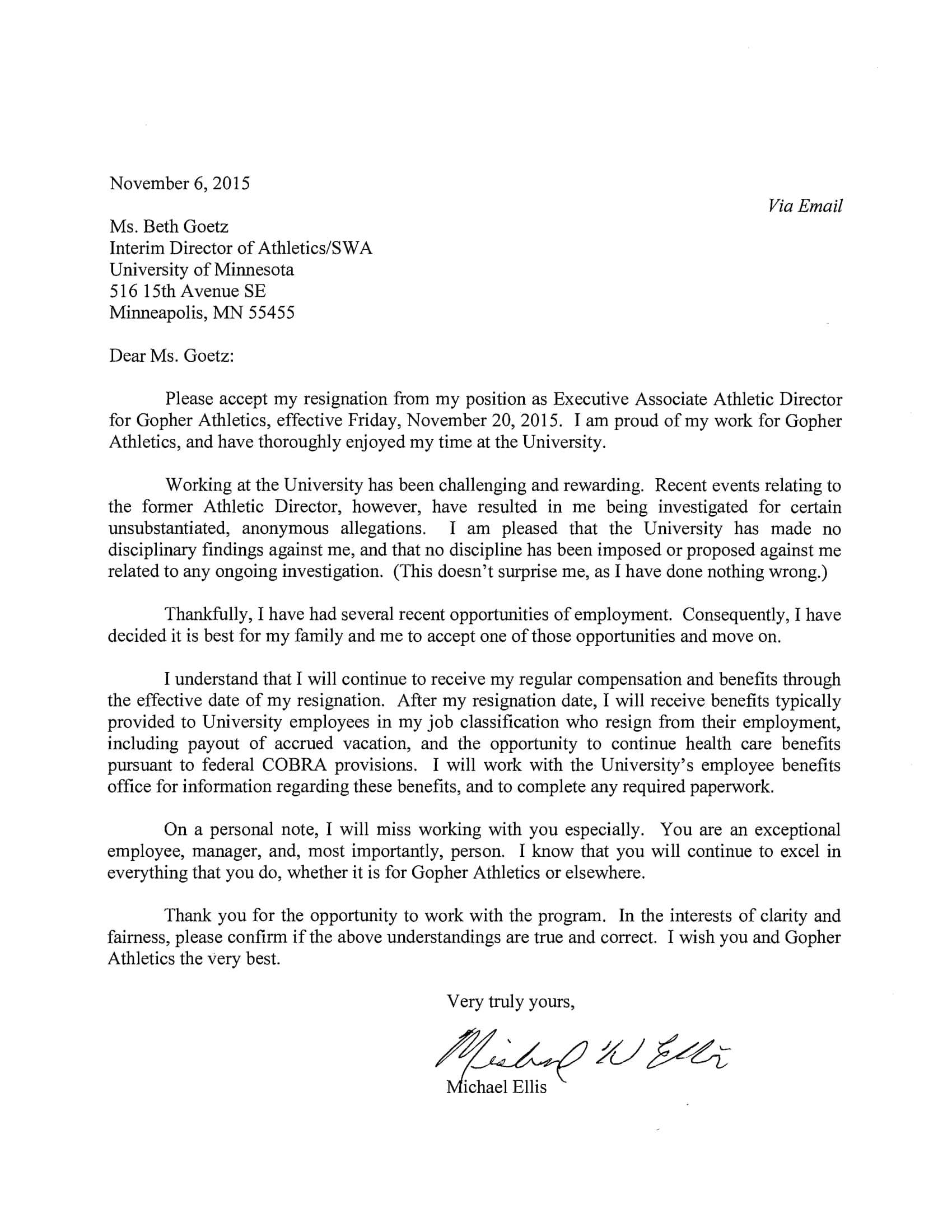 termination letter minnesota template