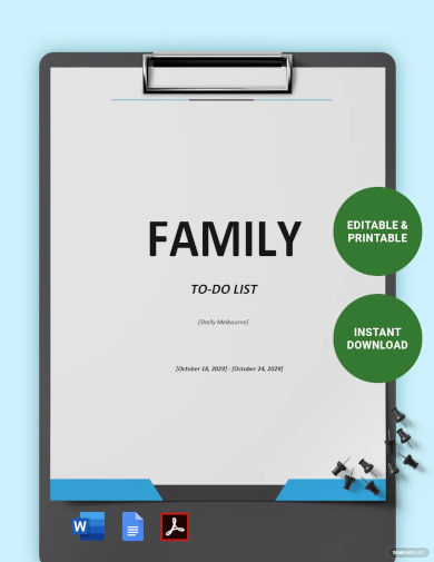 family to do list template