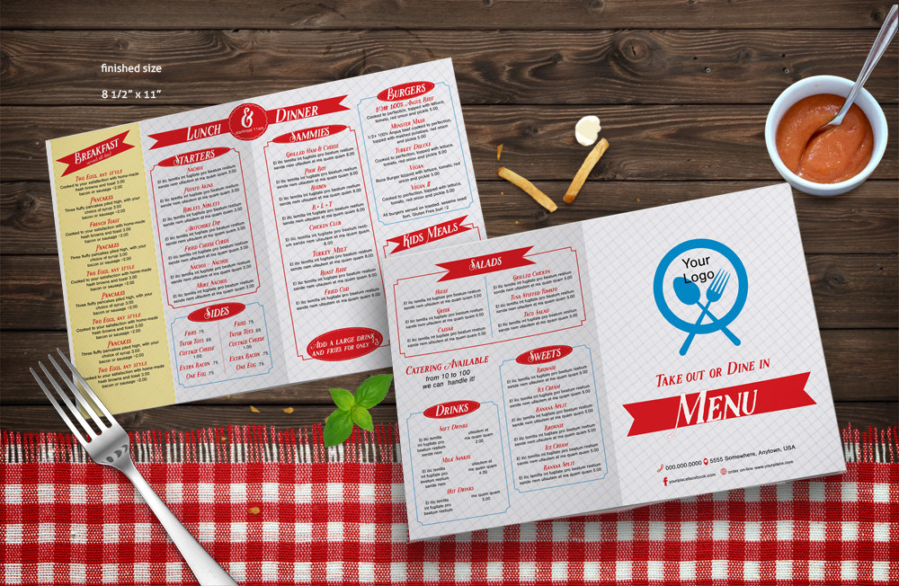 Fast Food Restaurant Indesign Menu Example