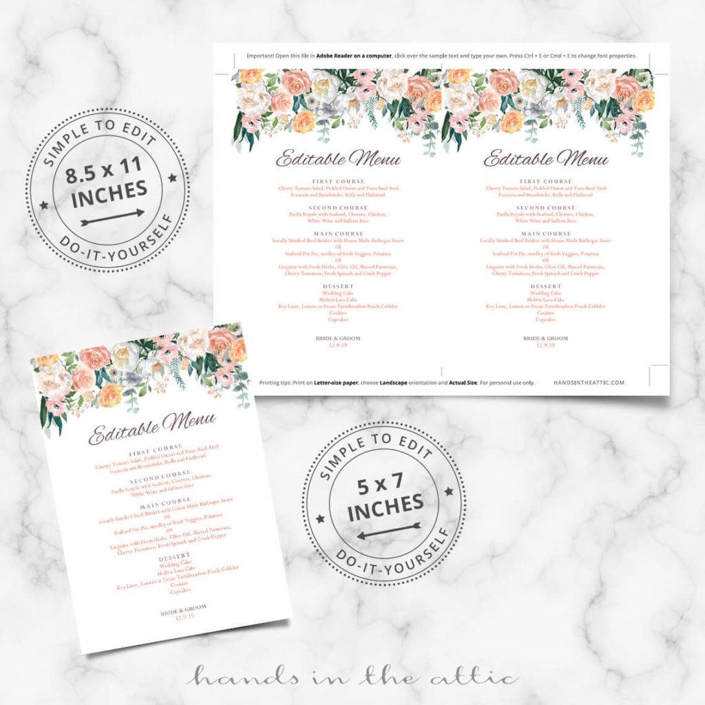 Floral Buffet Menu Design