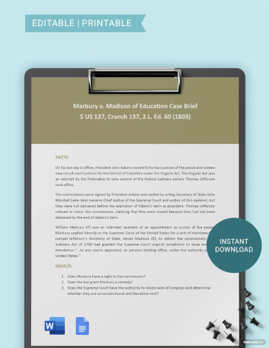 Free Case Brief Summary Template