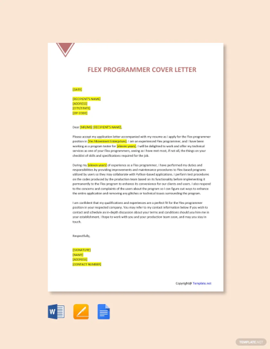 free flex programmer cover letter template