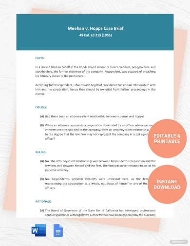 free law school notes case brief template