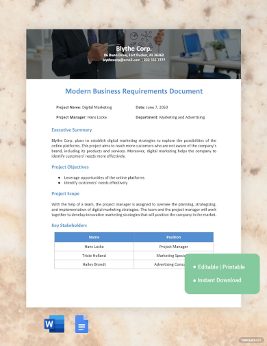 Business Requirements Document - 39+ Examples, Format, Pdf