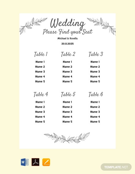 9 Wedding Chart Examples Samples PDF Word PSD Examples