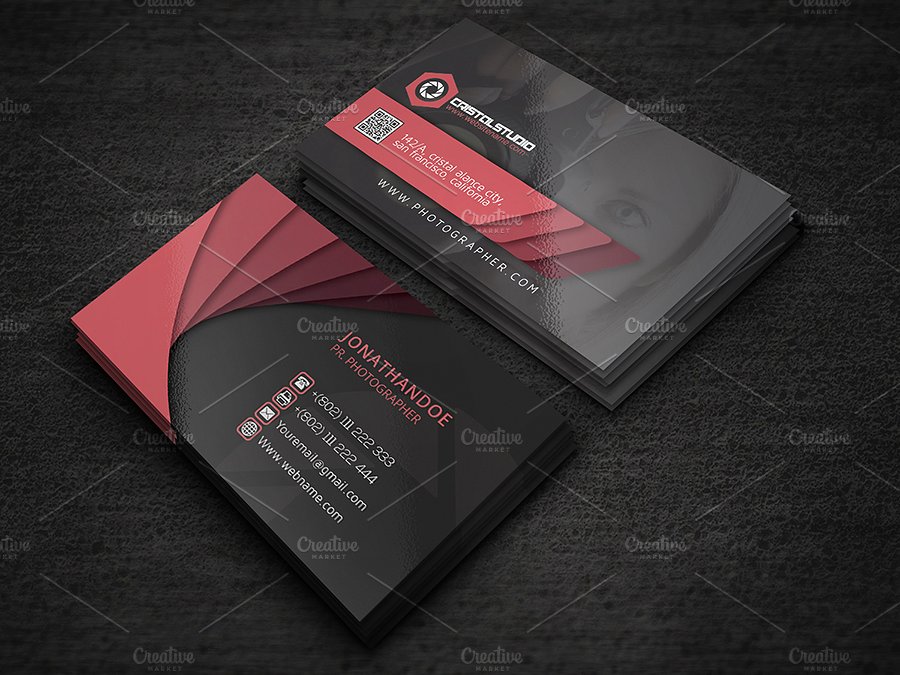 futuristic photography business card example