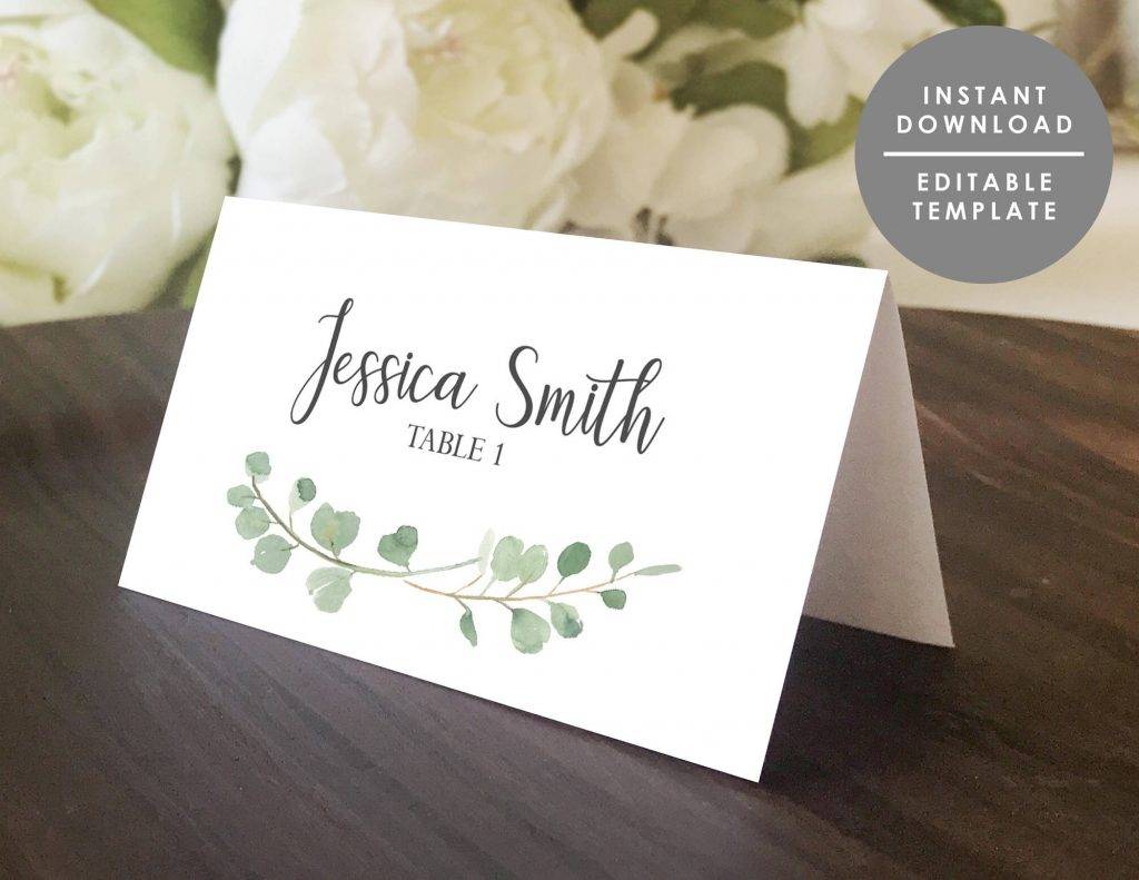 greenery place card template