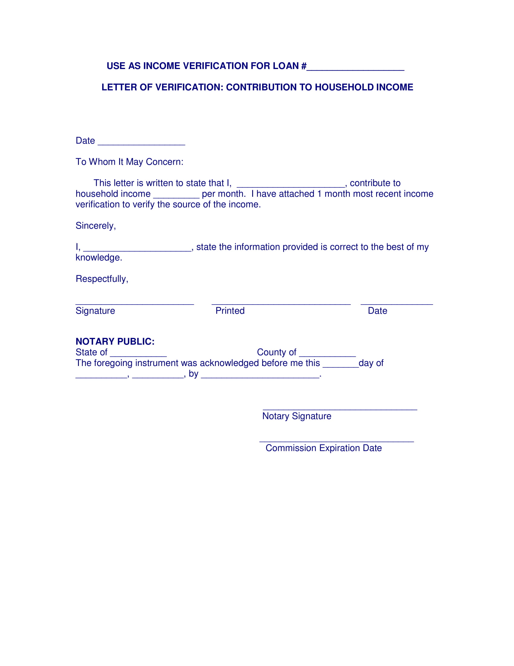 21+ Income Verification Letter - PDF, DOC  Examples For Proof Of Income Letter Template