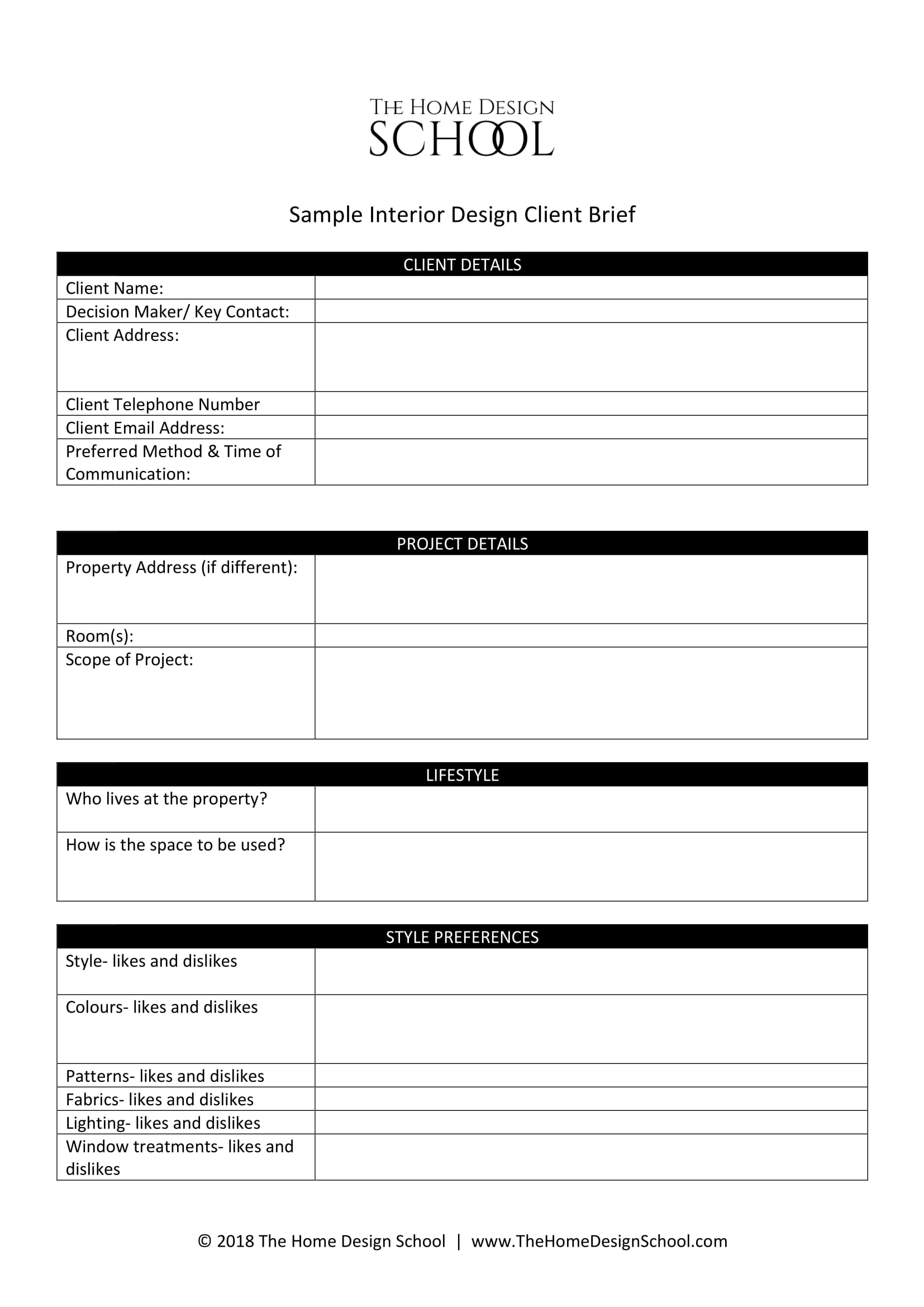 Customer Brief Template