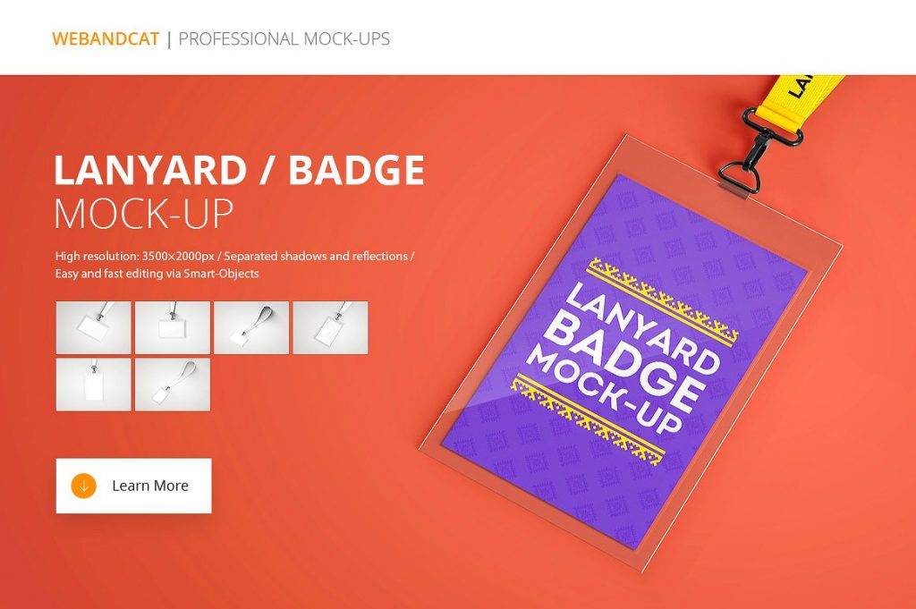 Lanyard Name Tag Badge Mockup Example