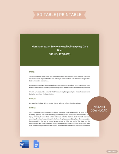 Legal Case Brief Template