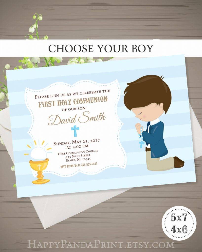 First Communion Invitation Templates Free