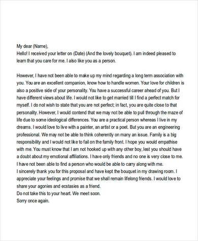 marriage rejection letter