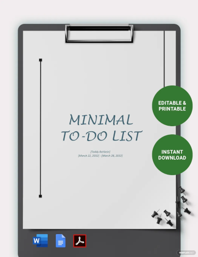 Minimal To Do List Template