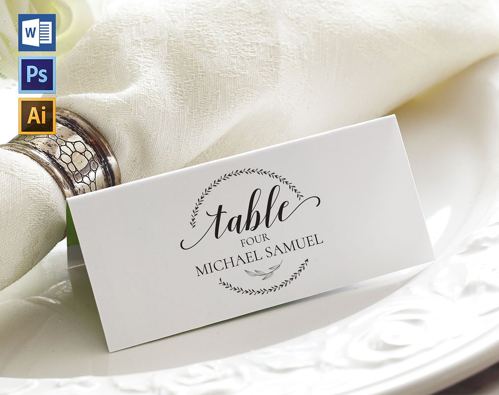 21+ Place Card Designs and Examples - PSD, AI  Examples With Regard To Michaels Place Card Template