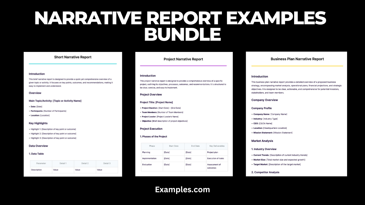 Narrative Report Examples Bundle