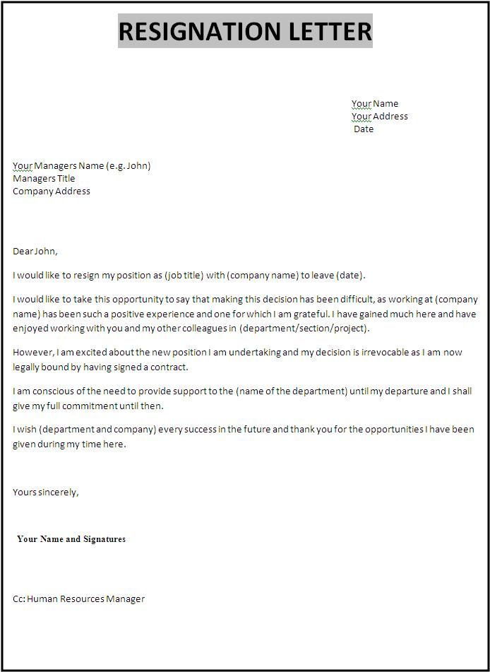 Standard Resignation Letter Template Word from images.examples.com