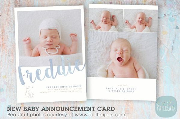 newborn baby card announcement