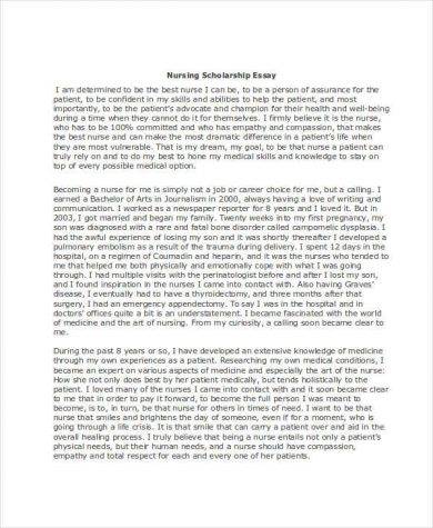 nursing scholarship essay examples