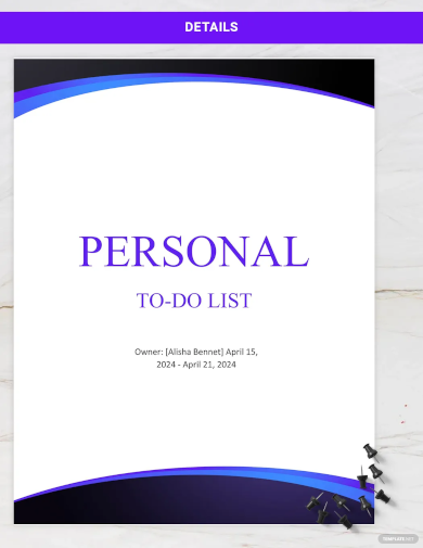 Personal To Do List Template