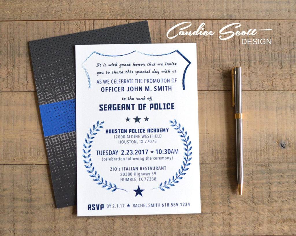 police promotion invitation and announcement example