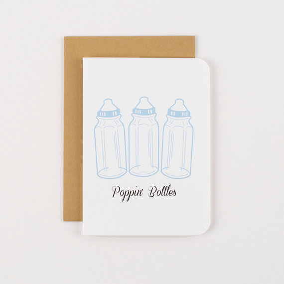 poppin bottles baby congratulations greeting card example