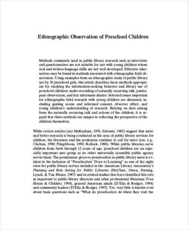 child observation essay conclusion