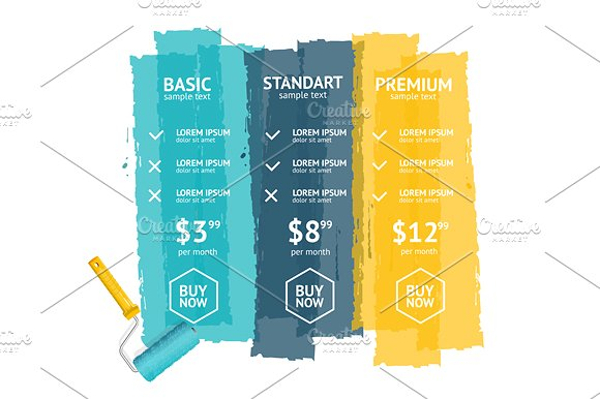 Pricing List Vector