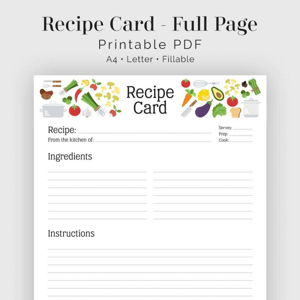 Recipe Cards Examples