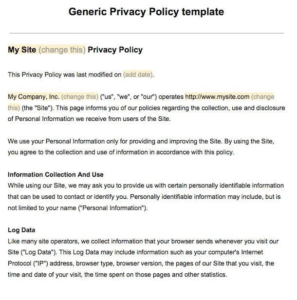 privacy policy example for marketing 2