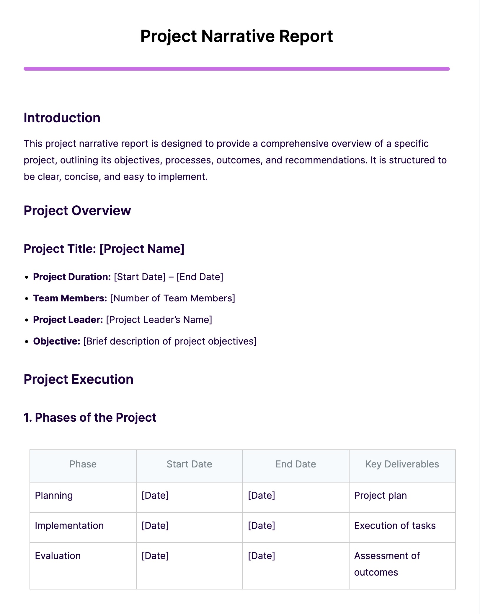 business plan narrative report sample