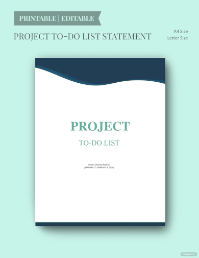 project to do list template