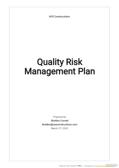 Quality Risk Management Plan Template1