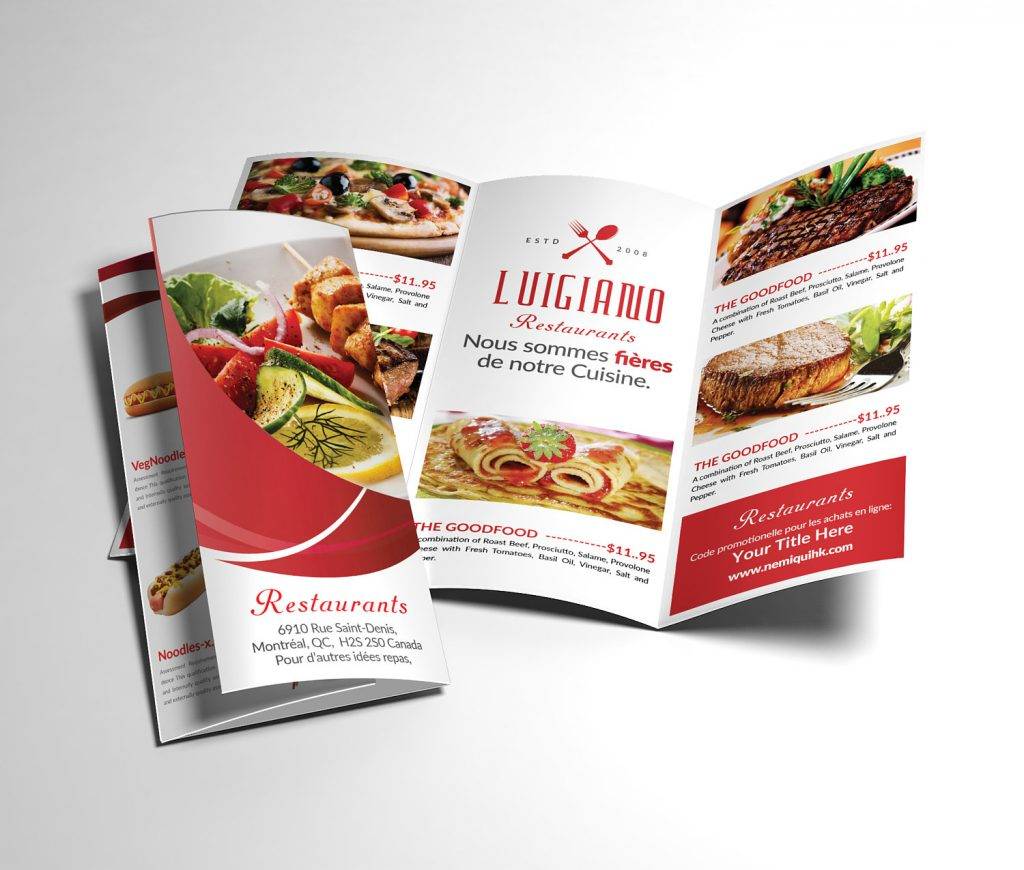 Restaurant Indesign Menu Brochure Example