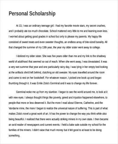 scholarship personal 