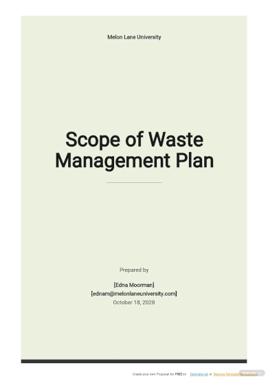 scope of waste management plan template
