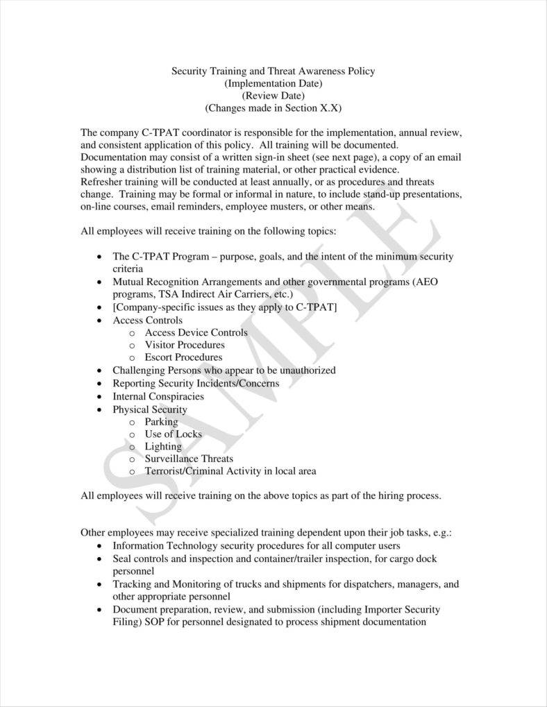 Training Policy 9 Examples Format Pdf Examples