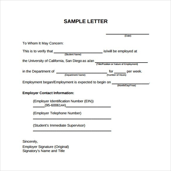 9 Verification Of Employment Letter Examples Pdf