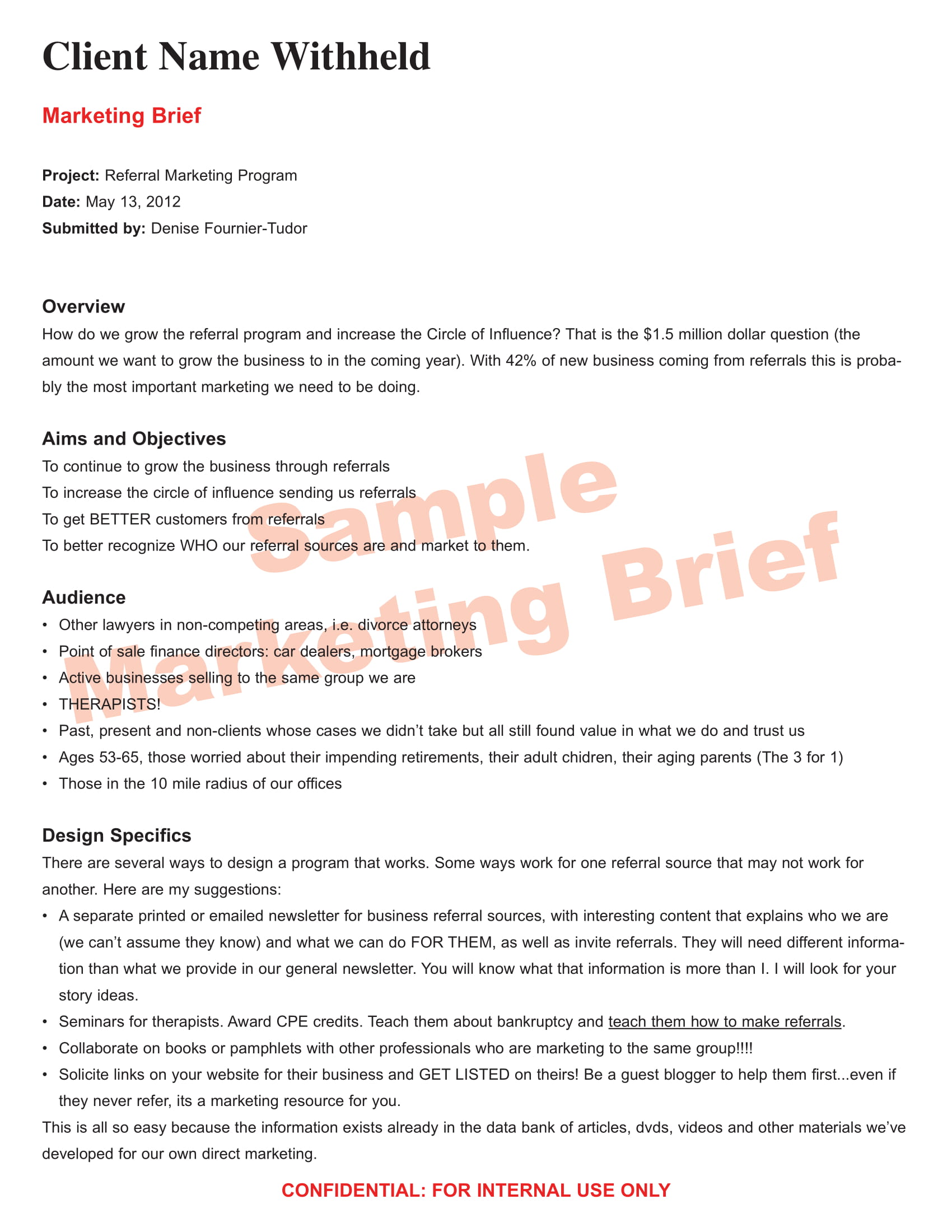 Marketing Brief 9 Examples Format Pdf