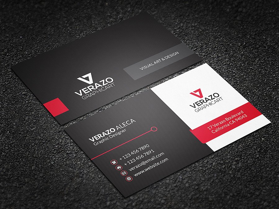 Striped Modern Business Card Example