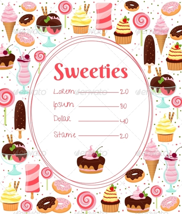 Sweets Price List