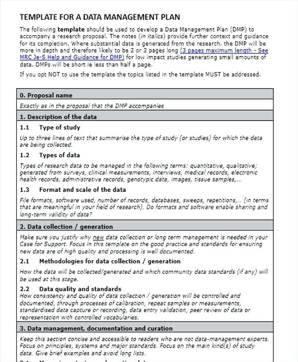 Data Management Plan 15+ Examples, Format, Pdf Examples
