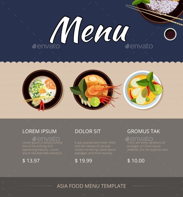 Thai Food Menu Example