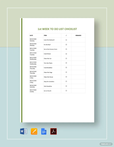 To Do List Checklist Template