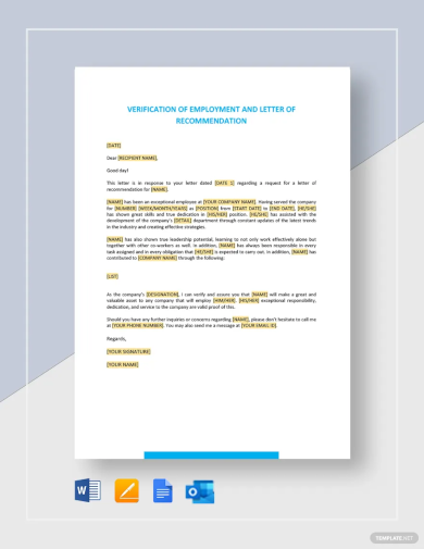 Employment Verification Letter - 17+ Examples, Format, Sample | Examples