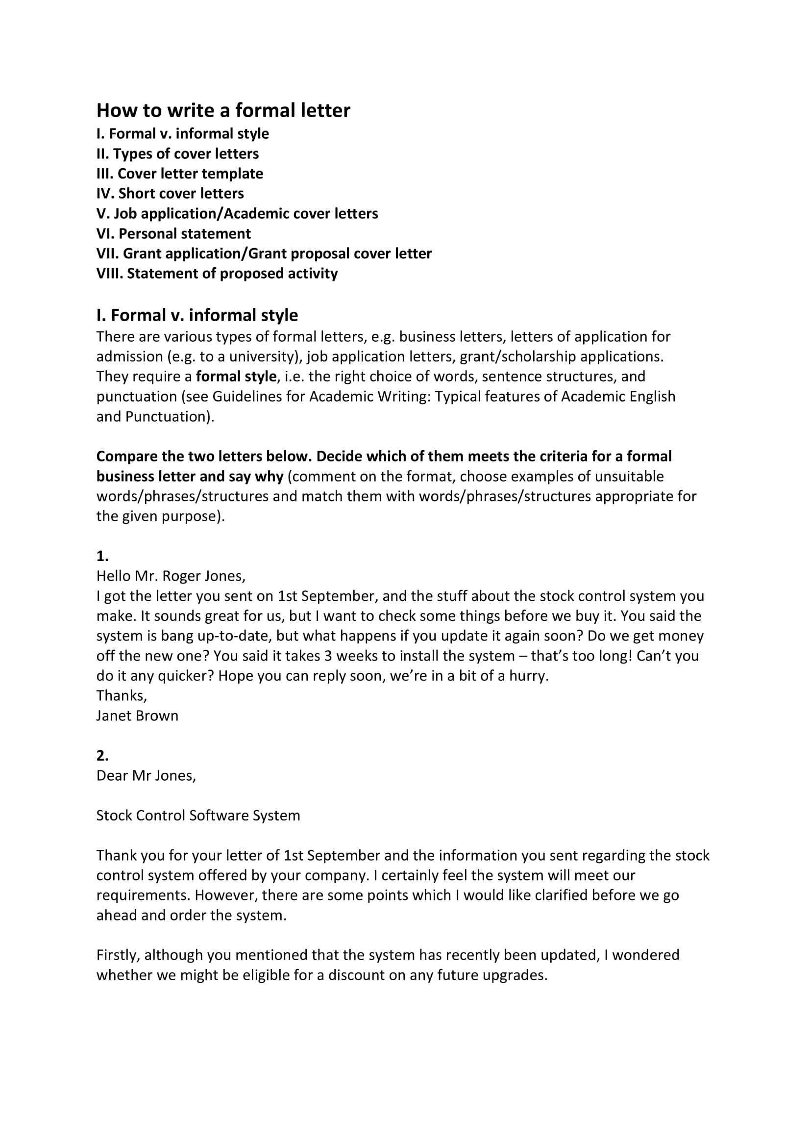 Format A Formal Letter For Your Needs Letter Template Collection