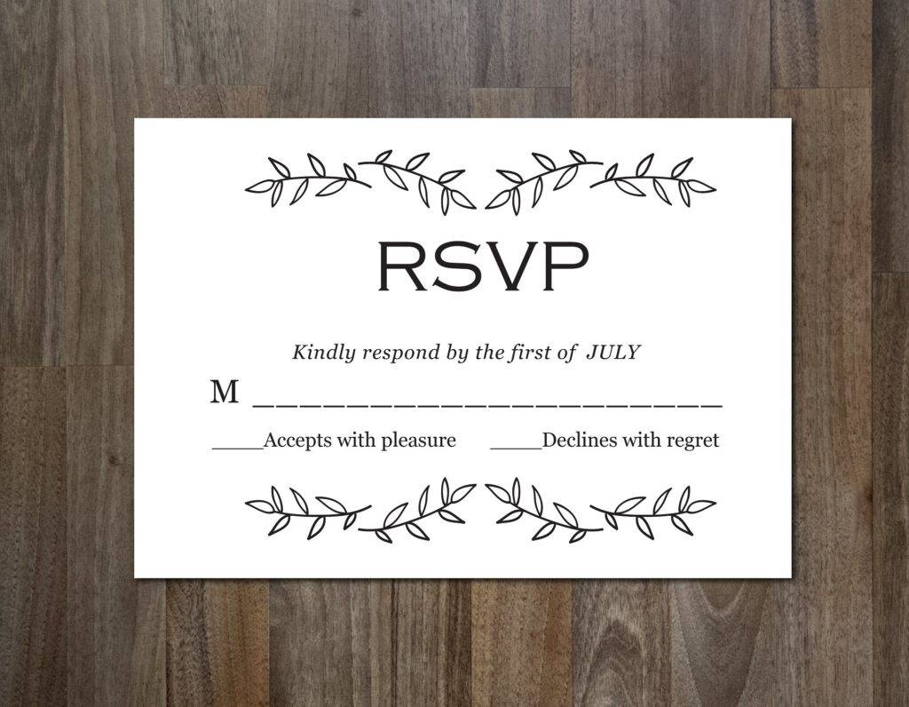 very simple rsvp card example