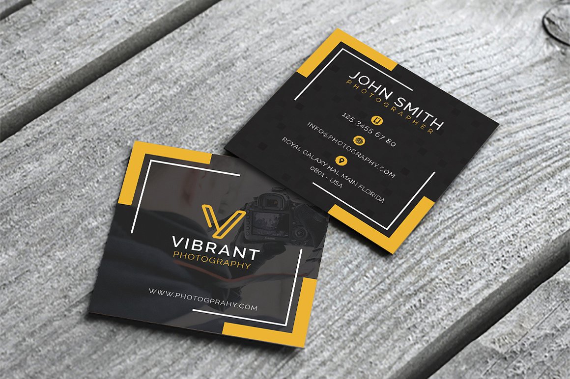 vibrant photography business card example