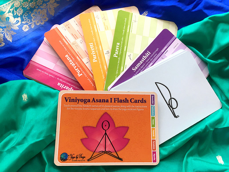 viniyoga asana i yoga flash cards printed high gloss set