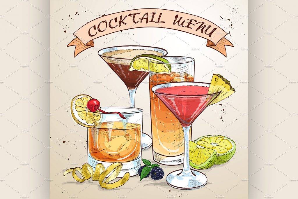 Vintage Cocktail Menu Example